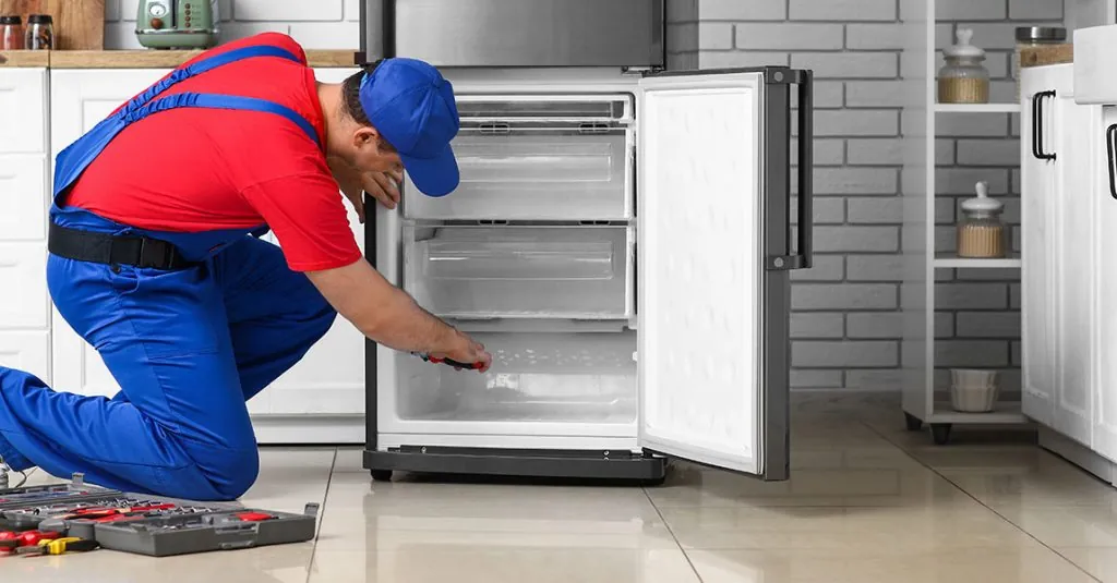 Before freezer repair in Houston - appliance opened for diagnosis and repair
